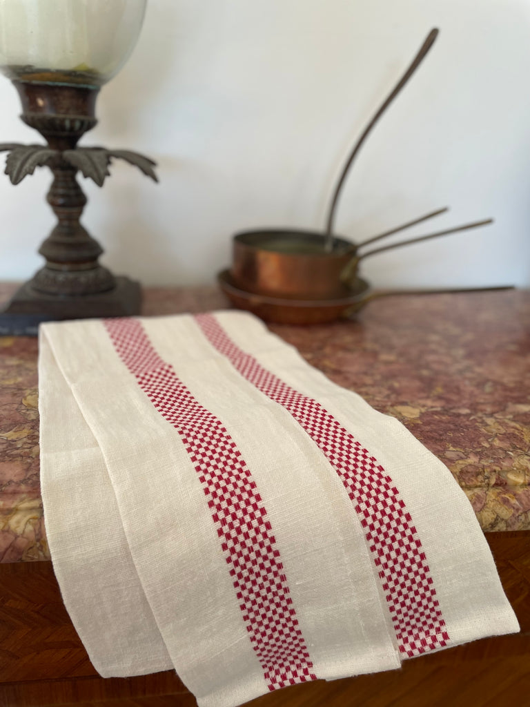 Charvet Editions French Linen Bistro / Tea Towel - Red/Rouge - 18