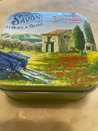 Provencal Lavender Bar Soap in Haute Provence Farmhouse Tin 100g